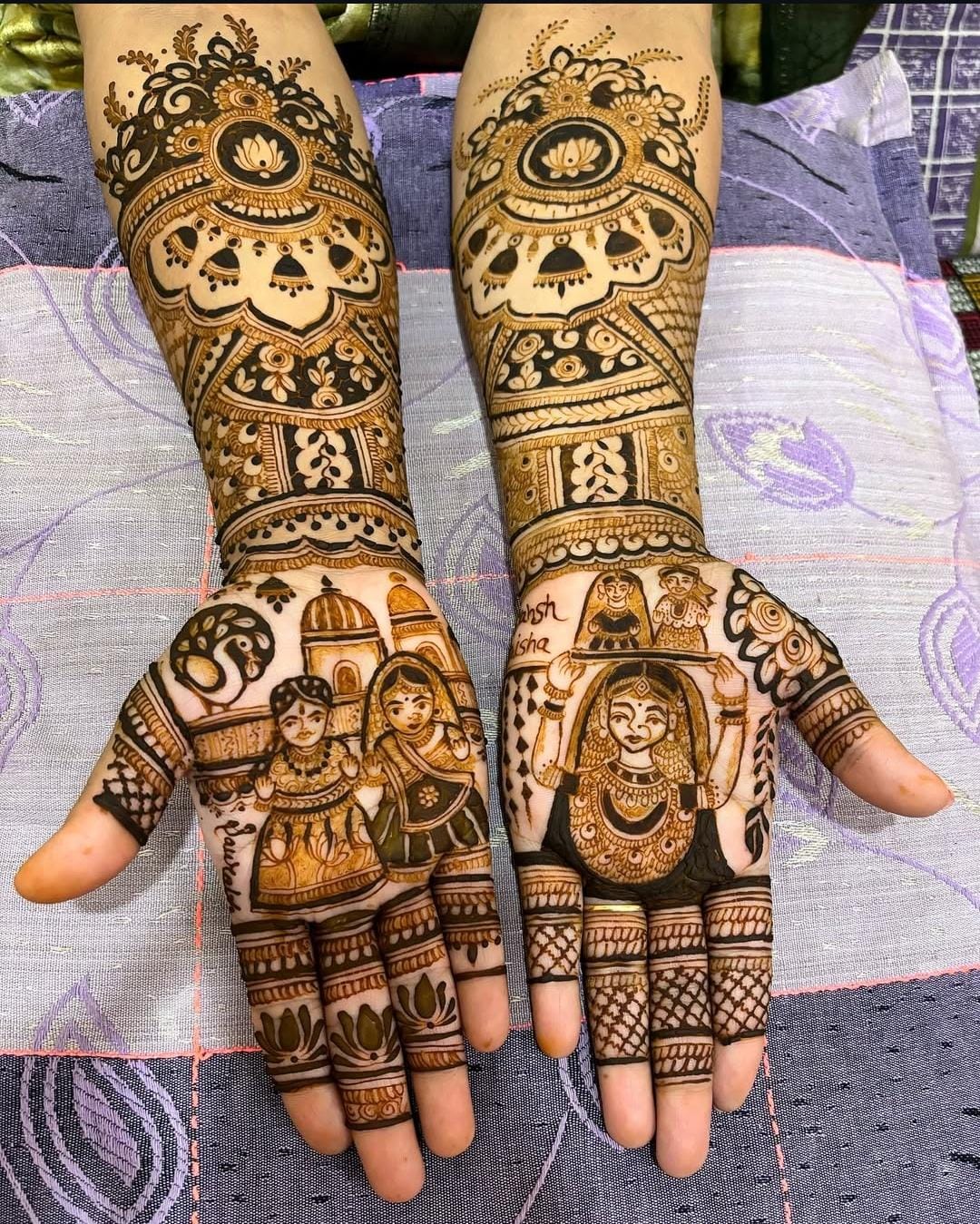Traditional Mehndi design for Gangaur and Teej.