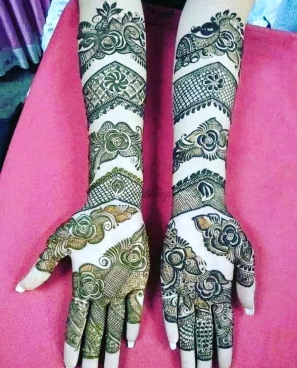 Bangle Style Mehndi with intricate mandala patterns