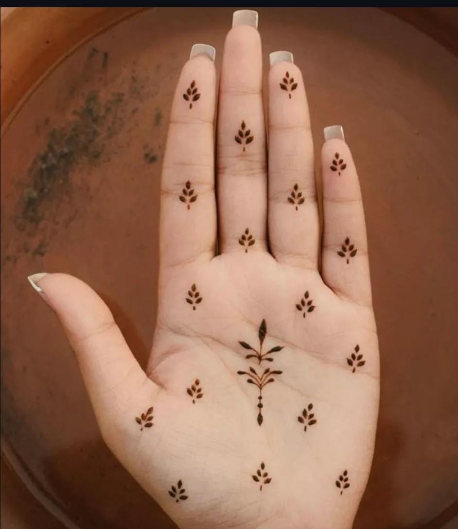 Intricate Engagement Mehndi design with floral patterns